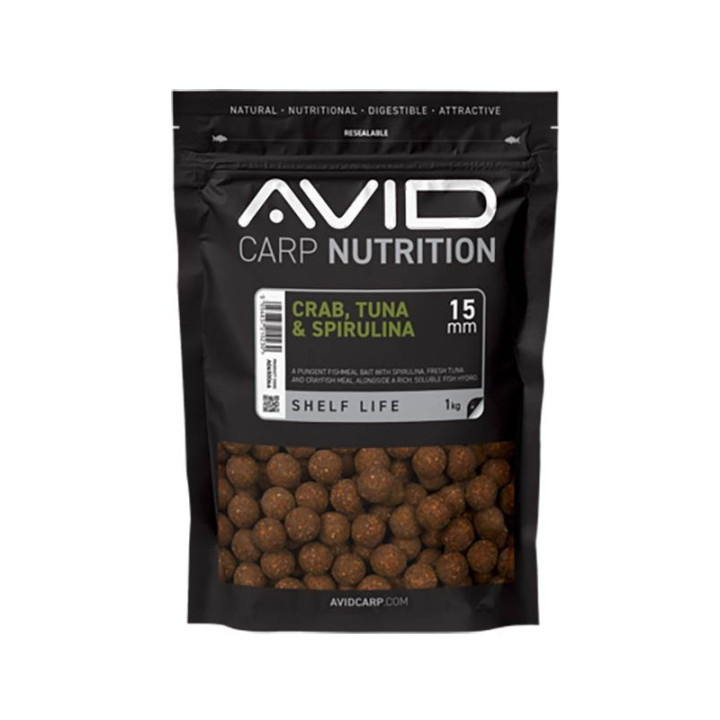 Bouillettes Avid Carp Nutrition Carp Crab, Tuna & Spirulina